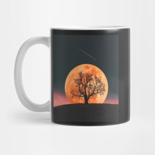 Moon rise behind tree Mug